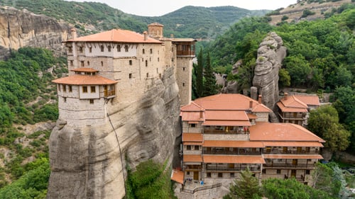 Preview: Aerial view of Meteora Monastery. UNESCO World Heritage Site. Greece.