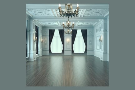 Preview: Ornate Ballroom Interior with Chandelier
