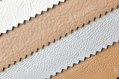 Preview: close up leather fabric catalog for interior uphostery works in light grey ,brown and beige tone