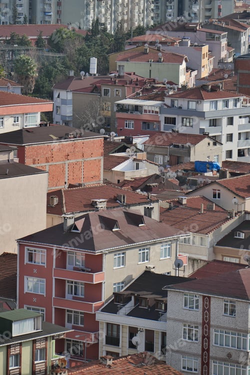 Preview: high angle view of residences buildings in Istanbul city