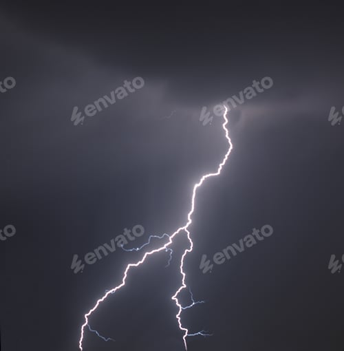 Preview: lightning on dark storm cloudy sky