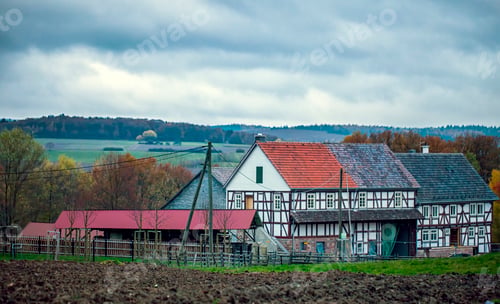 Preview: Vintage Old German Architecture Farm House
