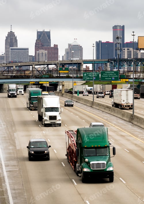 Preview: Interstate Highway Traffic Flows Arouund Detroit Michigan Metro