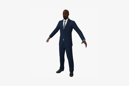 Preview: Man in formal suit with outstretched arms