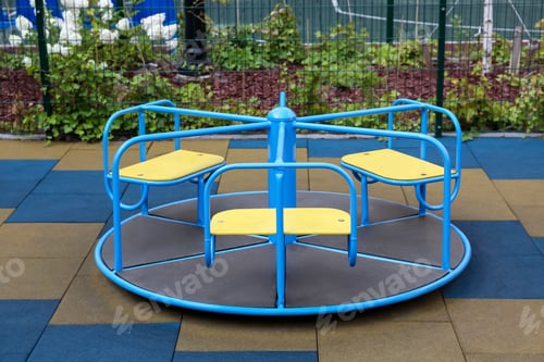 Preview: Colourful carousel for children on outdoor playground