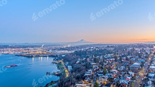 Preview: West Seattle and Mount Rainier at sunset