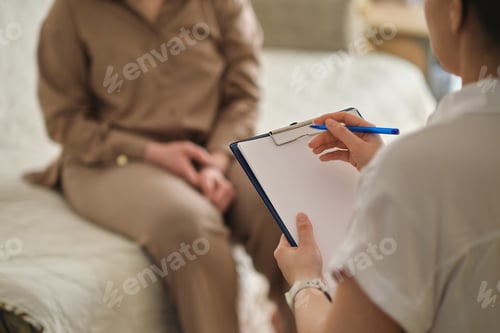 Preview: patient makes progress towards healing and recovery as she talks with her therapist about her
