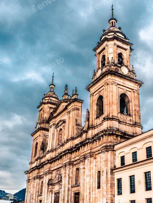 Preview: Vertical shot of the primary cathedral of Bogota in Colombia