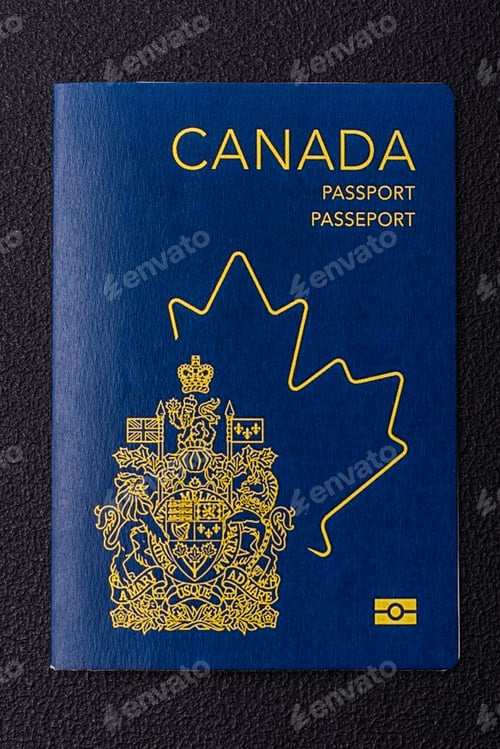 Preview: Physical paper international passport of a Canadian citizen