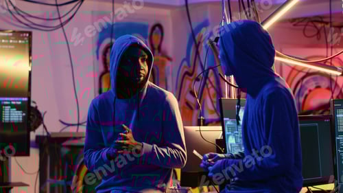 Preview: Hackers discussing in hideout base