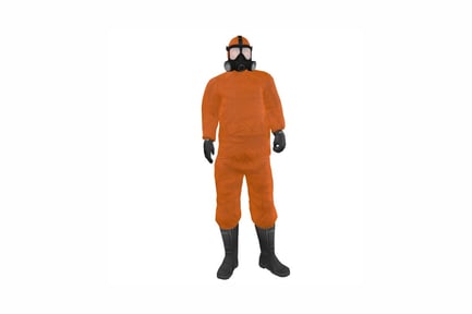 Preview: Figure hazmat suit and gas mask ensemble