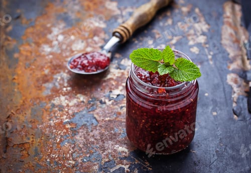 Preview: Raspberry jam in a jar