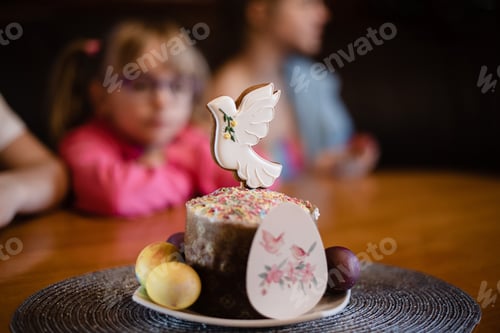 Preview: Easter bread decorated with sugar dove.