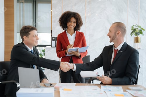 Preview: Professional business executive leaders making handshake.