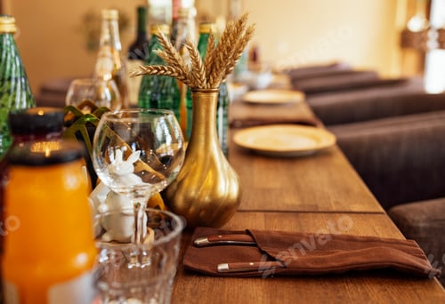 Preview: Banquet hall with tables and chairs. No people.