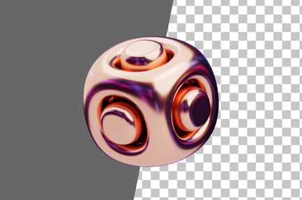 Preview: Chromatic Abstract Rose Gold Orb 3D Icon