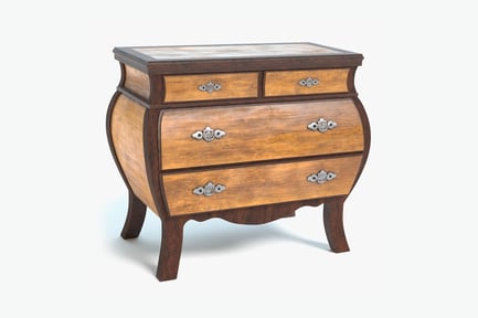 Preview: Elegant Antique Wooden Dresser with Drawers