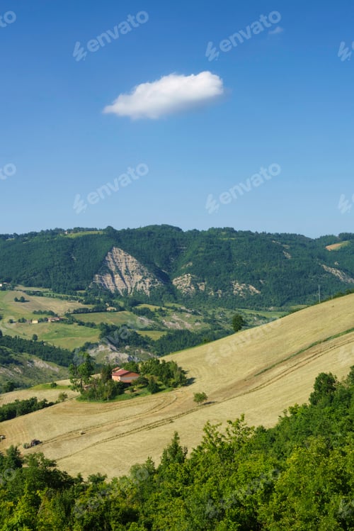Preview: Rural landscape along the road from Gombola to Serramazzoni, Emilia-Romagna.