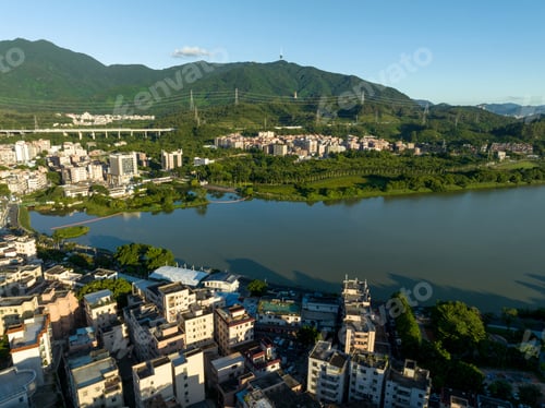 Preview: Aerial view of urban village landscape in Shenzhen city,China
