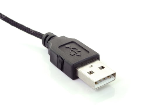 Preview: black usb plugs isolated on a white background