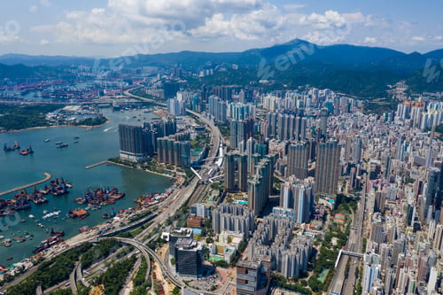 Preview: Kowloon, Hong Kong 10 September 2019: Drone fly over Hong Kong city