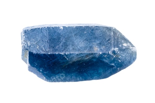 Preview: rough blue sapphire crystal isolated on white