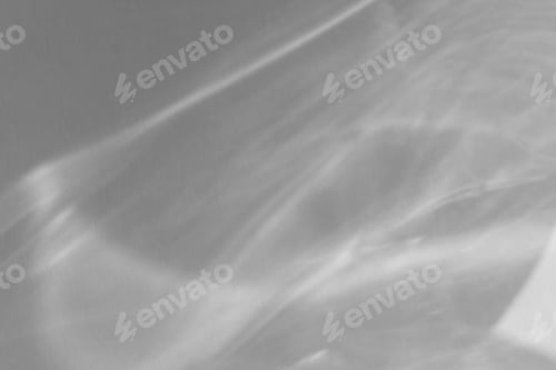 Preview: Caustic effect light refraction on white wall overlay photo mockup, blurred sun rays refracting