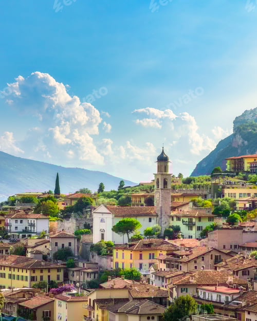 Preview: Limone sul Garda Church and Village on Lake Garda, Italy