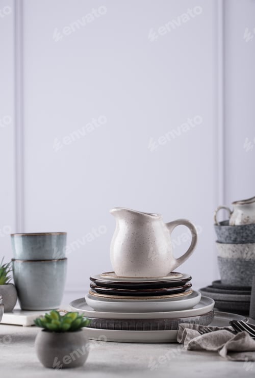 Preview: Craft ceramic plates, bowls and cups