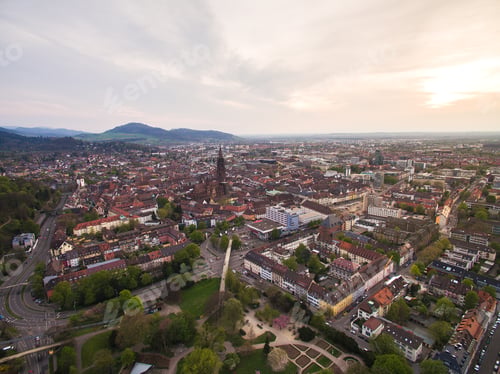Preview: Aerial view of beautiful city in Germany