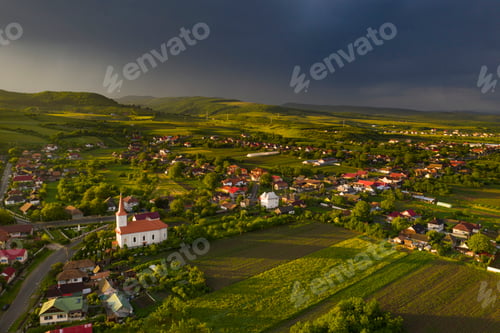 Preview: Summer storm over the fields.
