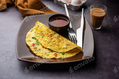 Preview: Indian Spiced Masala Omelet filled with fresh vegetable, healthy meal