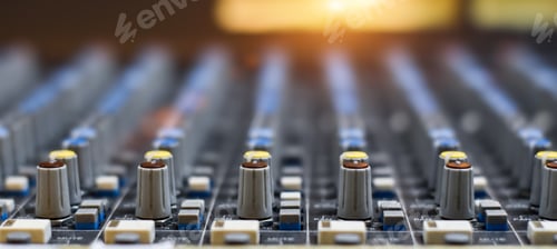 Preview: Audio Mixing Console Detail for Sound Engineering Work