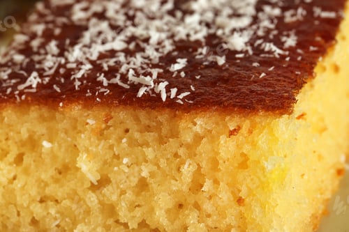 Preview: Homemade syrupy dessert. Revani. Turkish deserts.