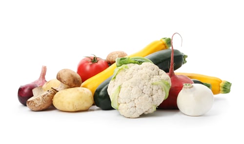 Preview: Different fresh ripe vegetables isolated on white