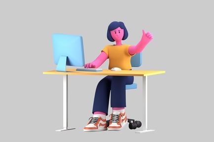 Preview: Happy office worker character