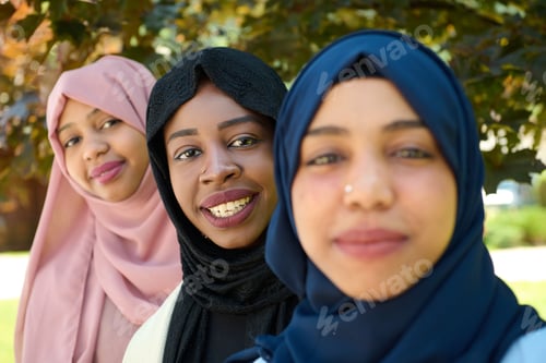 Preview: Sisterhood Snapshot: Middle Eastern Muslim Women in Hijab Capturing Unity