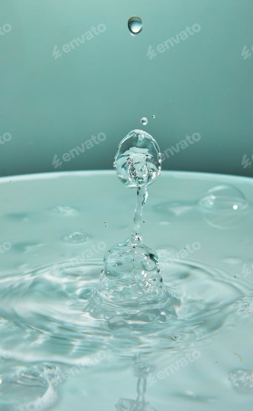 Preview: Abstract background of splash of color water, collision of colored drops