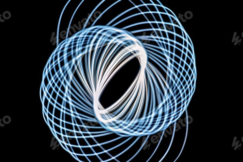 Preview: Creative light painting technique, a camera is used to paint with light and create a unique artwork