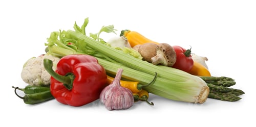 Preview: Different fresh ripe vegetables isolated on white