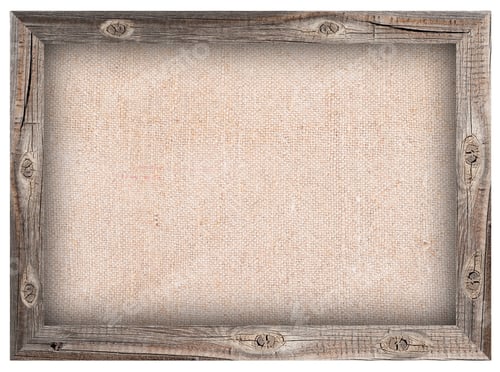 Preview: Old wooden frame with burlap background