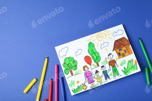 Preview: Concept of Family Day on blue background