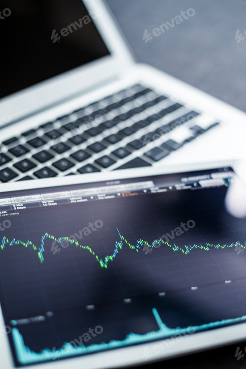 Preview: Digital tablet with stock market data