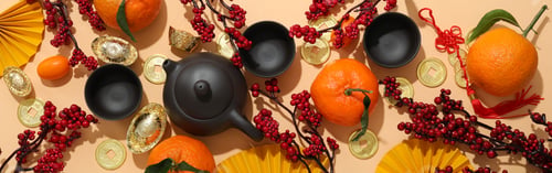 Preview: Concept of tea, asian tea, top view
