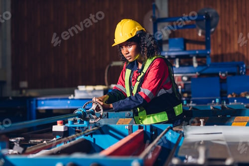 Preview: Foreman or worker work at factory site check up machine or products in site.