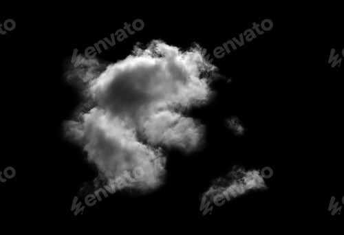 Preview: Cloud Isolated on Black Background,Abstract Sky with Fluffy White Cloudy