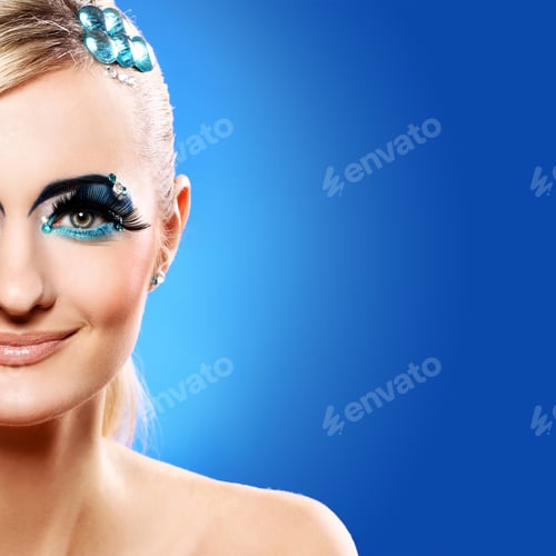Preview: Beautiful blonde with artistic makeup