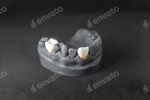 Preview: Model of artificial jaw with dental implant