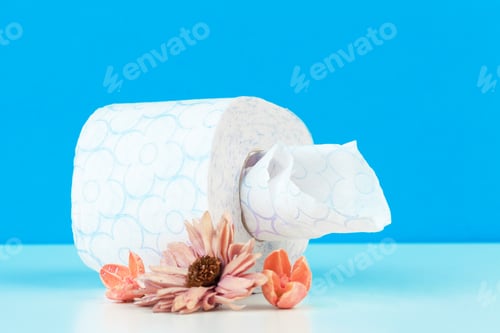 Preview: toilet paper rolls with natural flowers close up