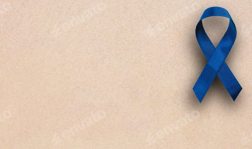 Preview: Prostate care. Blue Men's Health Awareness Month Ribbon About Prostate Cancer.